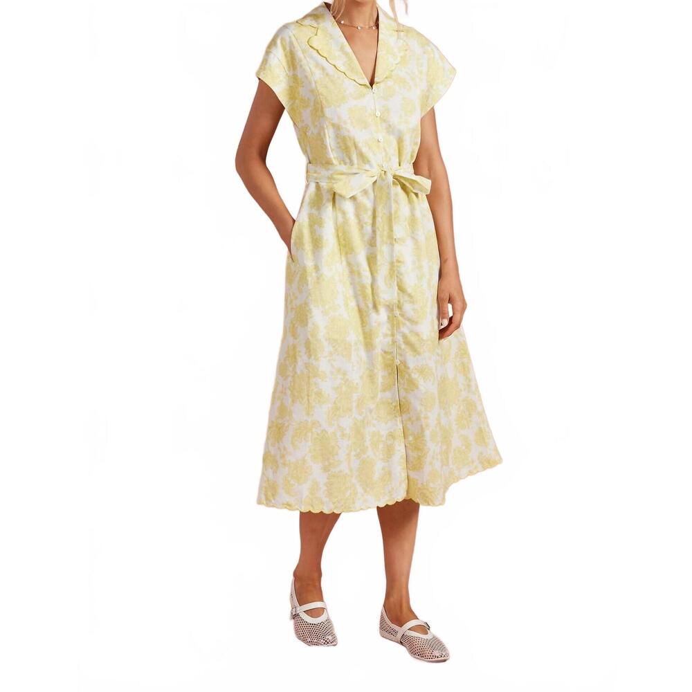 NEW STRUT & BOLT garden shirt dress in lemon